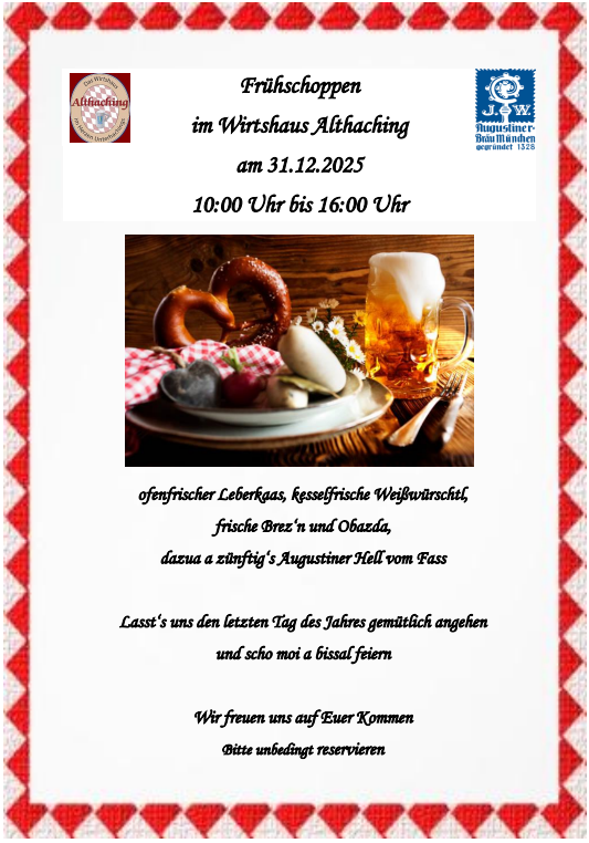 Frühschoppen am 31.12.2025
